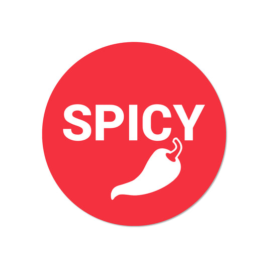 1.5 inch | Food Labeling: Spicy Stickers / Spicy Food Labels