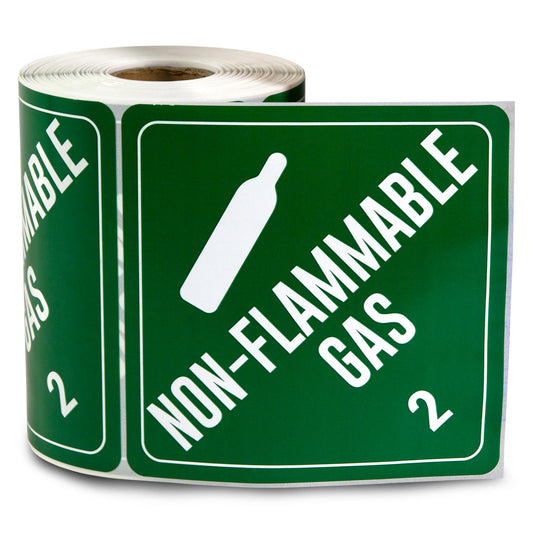4  x 4 inch | Shipping & Handling: Non-Flammable Gas Stickers / Class 2 Stickers