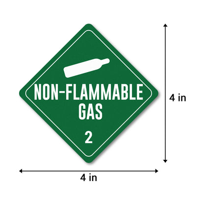 4  x 4 inch | Shipping & Handling: Non-Flammable Gas Stickers / Class 2 Stickers