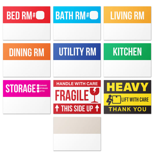 3 x 2 inch | Moving & Packing: Moving Labels for 1 -2 Bedrooms (10 Designs)