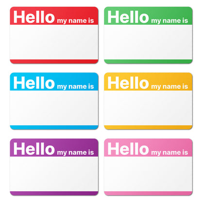 3.5 x 2.25 inch | Name Tags: Hello my Name is...Name Tags (6-Colors)