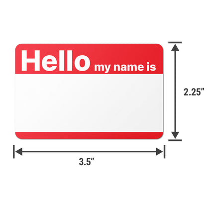 3.5 x 2.25 inch | Name Tags: Hello my Name is...Name Tags (6-Colors)