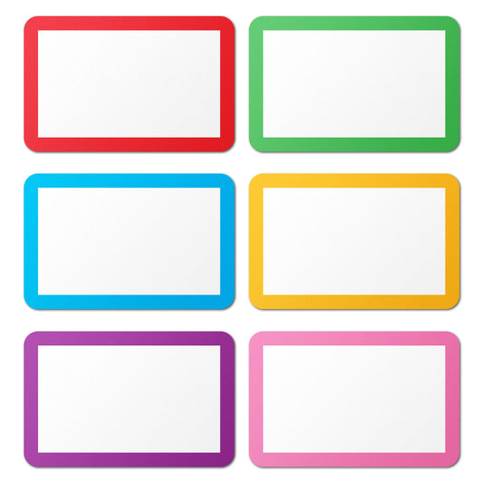 3.5 x 2.25 inch | Name Tags: Solid Border Write-in Name Tags (6-Colors)