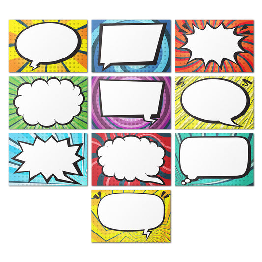 3 x 2 inch | Name Tags: Comic Book Write-in Name Tags (10-Designs)