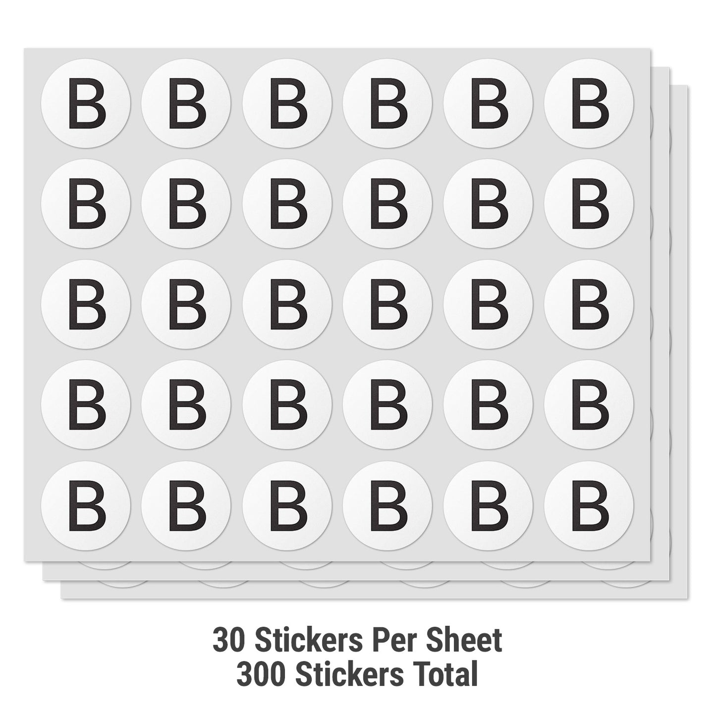 0.5 inch | Inventory: Capital Letter B Labels