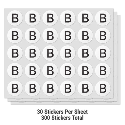 0.5 inch | Inventory: Capital Letter B Labels