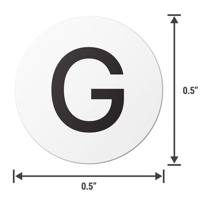 0.5 inch | Inventory: Capital Letter G Labels