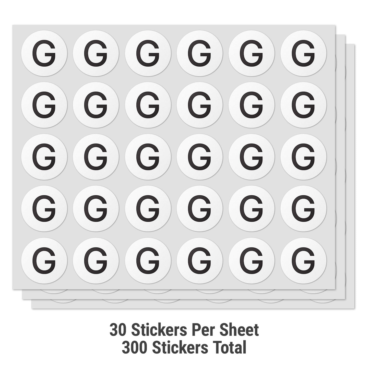 0.5 inch | Inventory: Capital Letter G Labels