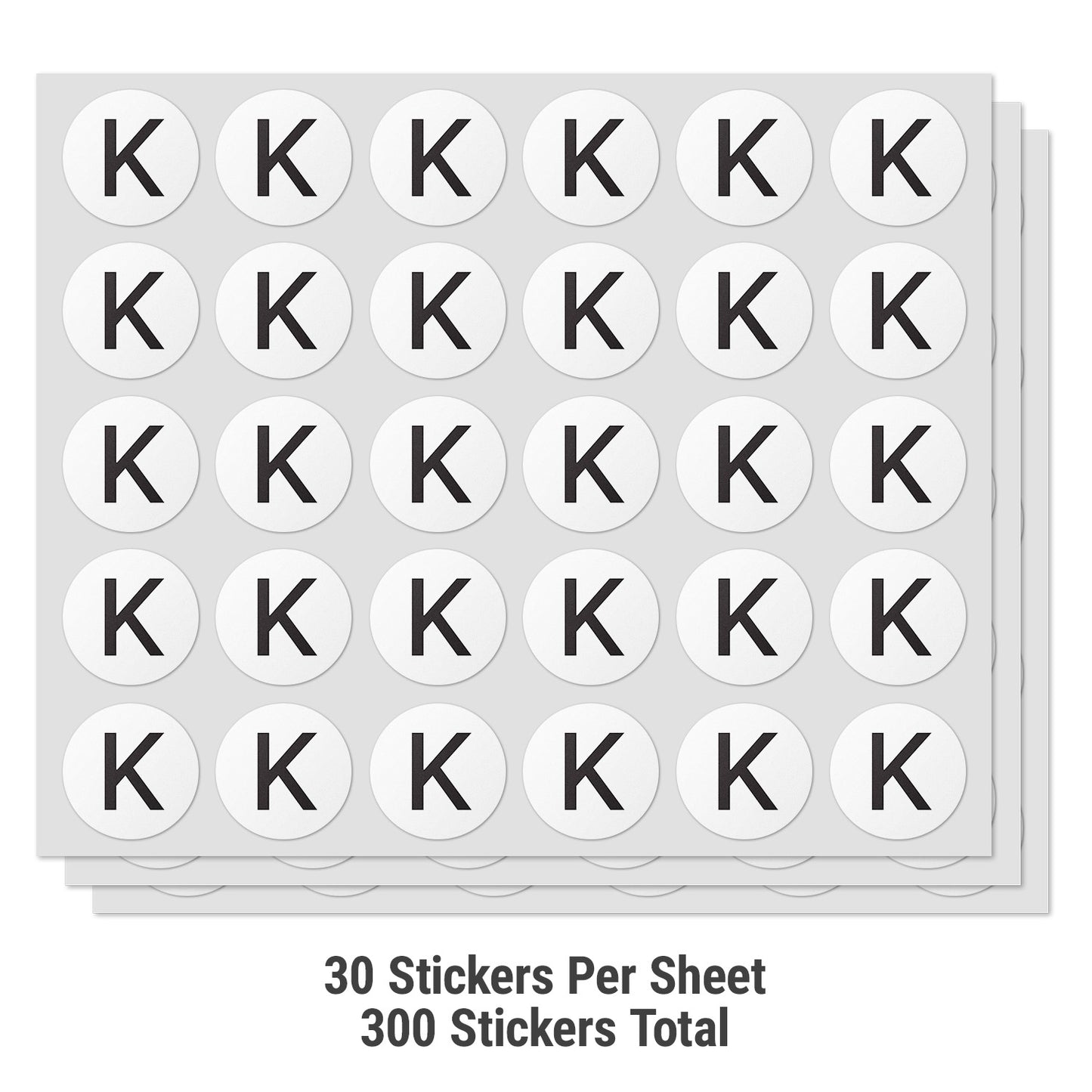 0.5 inch | Inventory: Capital Letter K Labels