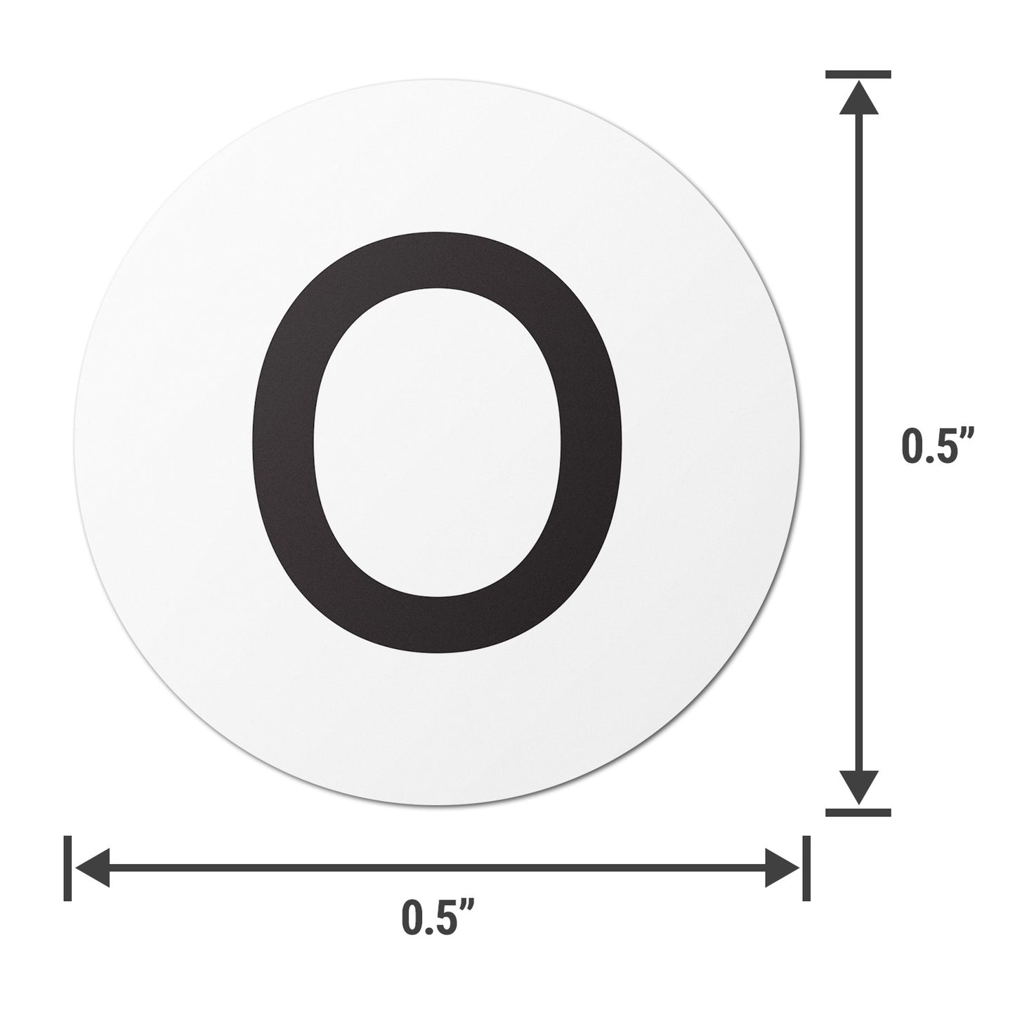 0.5 inch | Inventory: Capital Letter O Labels