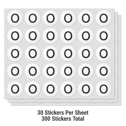 0.5 inch | Inventory: Capital Letter O Labels