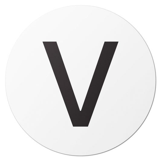 0.5 inch | Inventory: Capital Letter V Labels