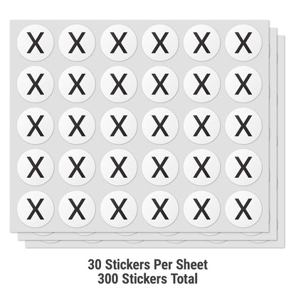 0.5 inch | Inventory: Capital Letter X Labels