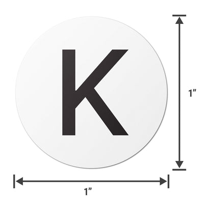 1 inch | Inventory: Capital Letter K Labels