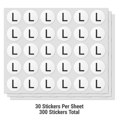 1 inch | Inventory: Capital Letter L Labels