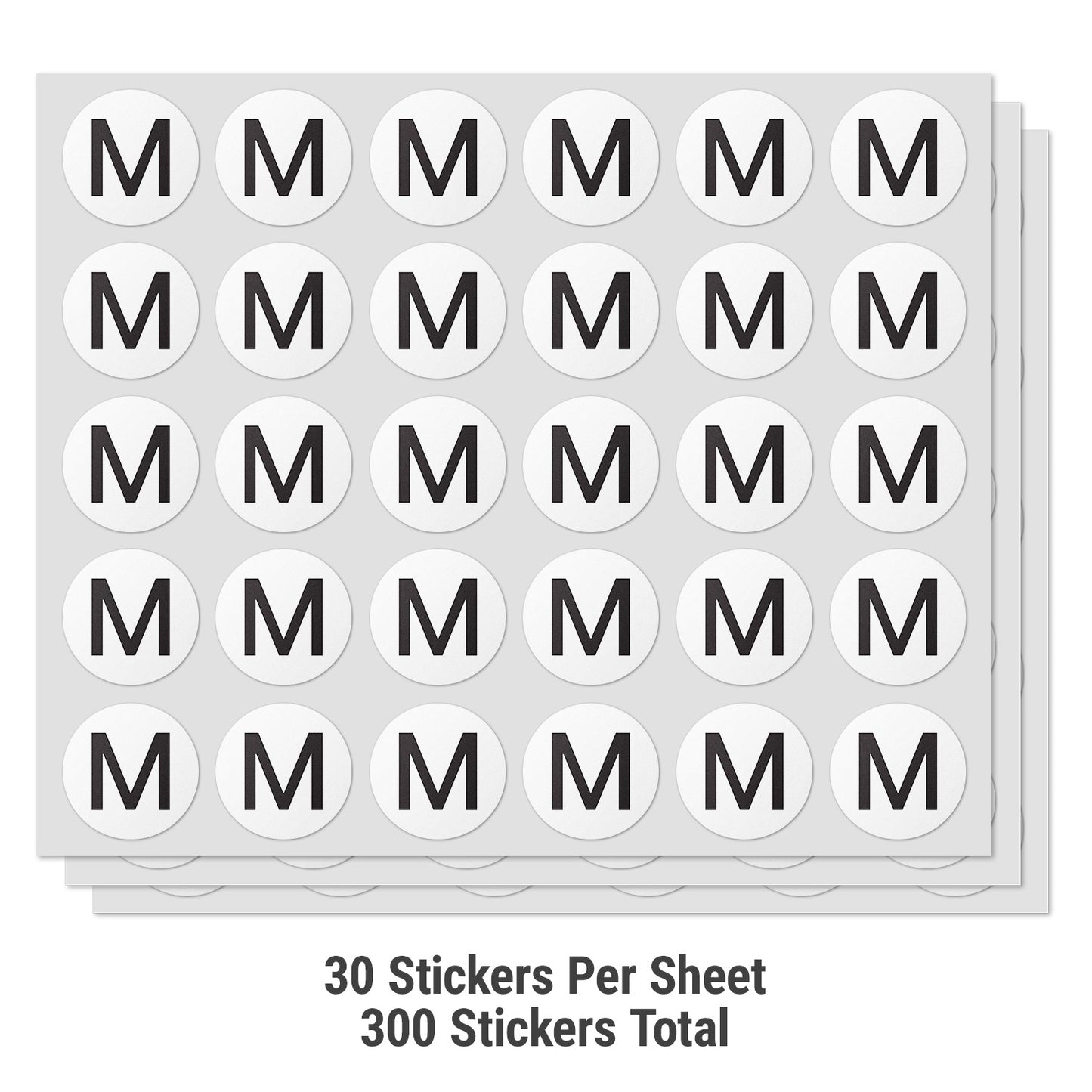 1 inch | Inventory: Capital Letter M Labels