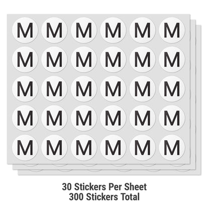 1 inch | Inventory: Capital Letter M Labels