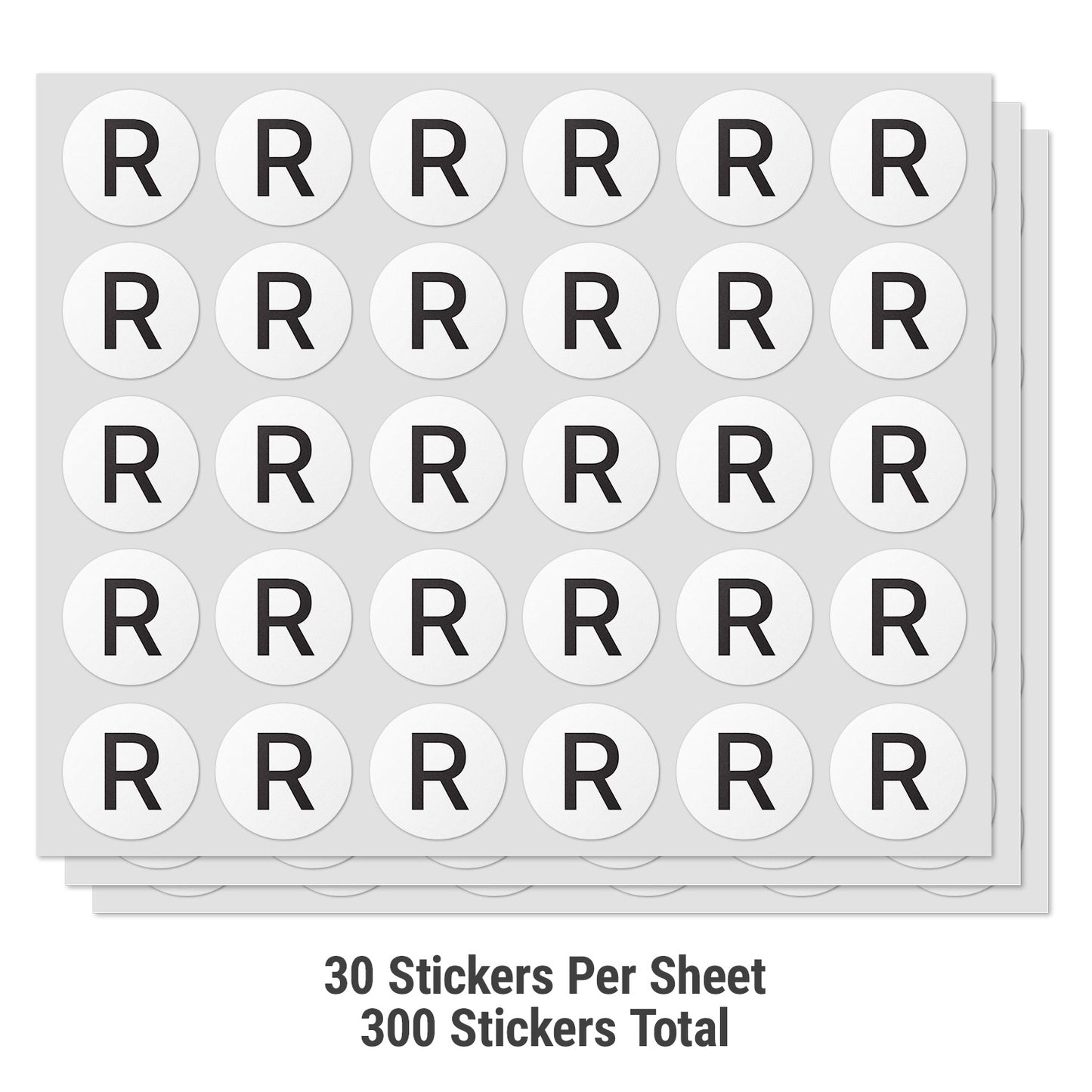 1 inch | Inventory: Capital Letter R Labels