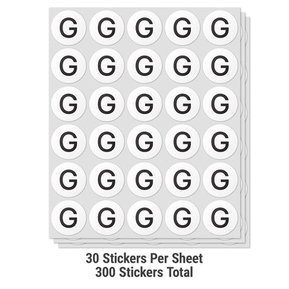 1.5 inch | Inventory: Capital Letter G Labels