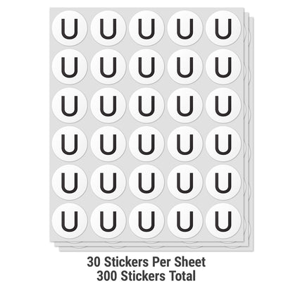 1.5 inch | Inventory: Capital Letter U Labels