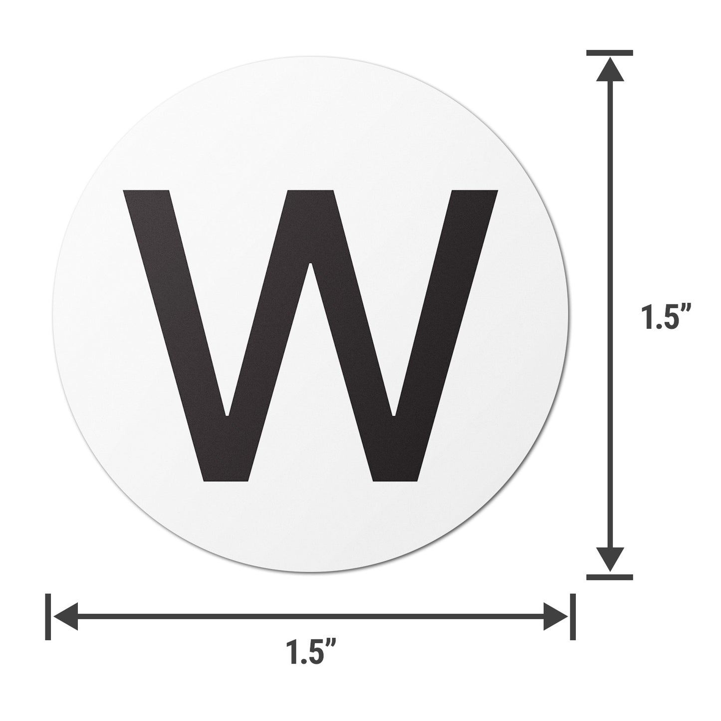 1.5 inch | Inventory: Capital Letter W Labels