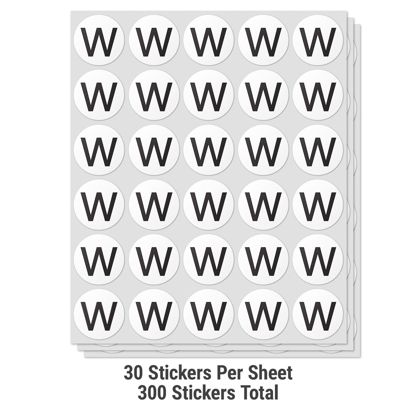 1.5 inch | Inventory: Capital Letter W Labels