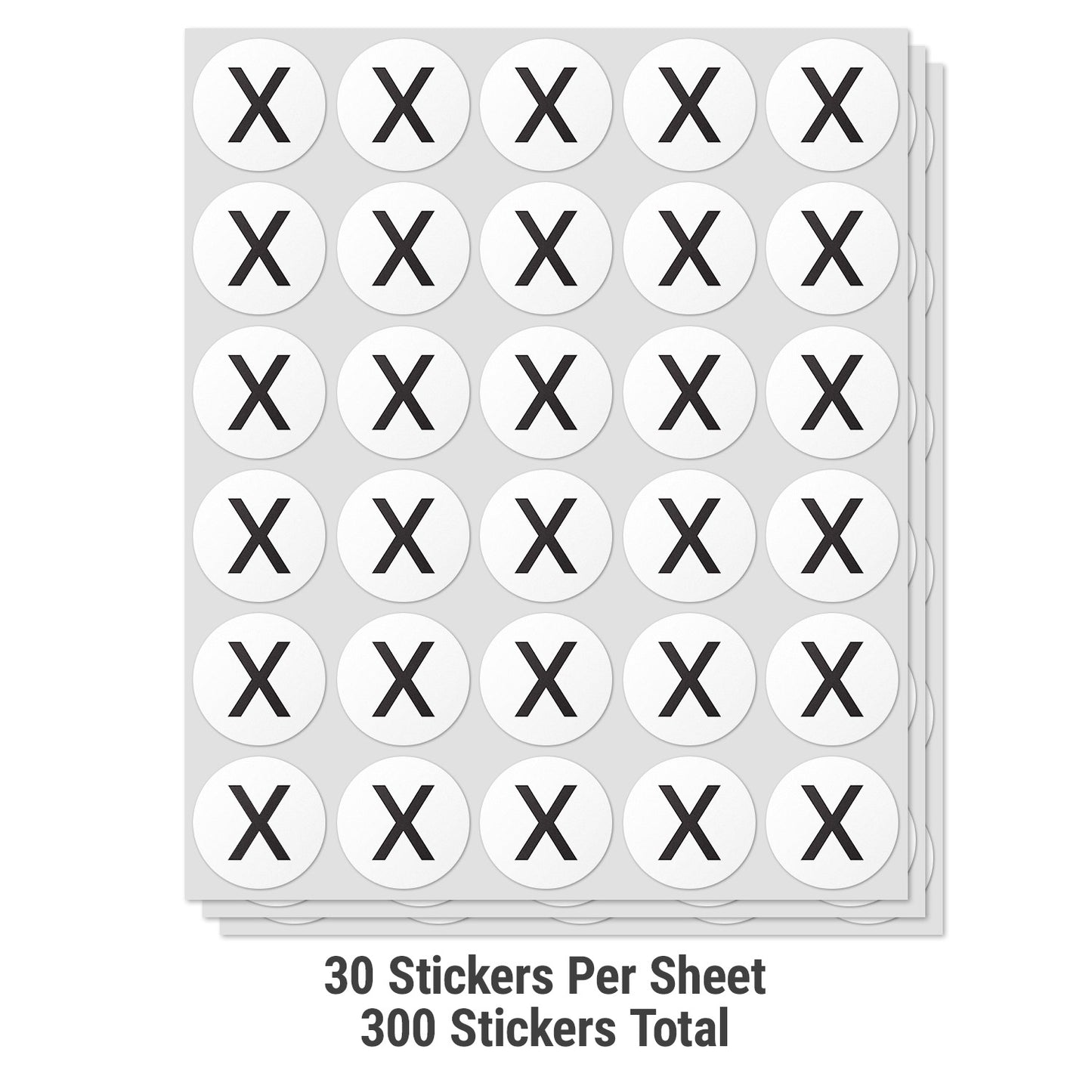 1.5 inch | Inventory: Capital Letter X Labels