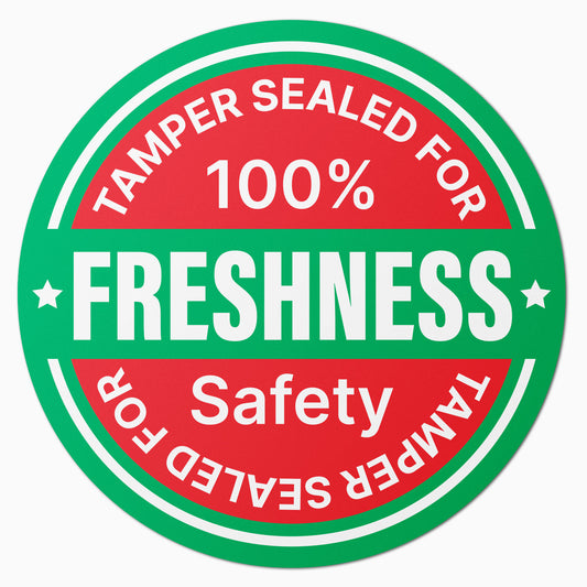 1.5 inch | Food Labeling: Tamper Sealed for 100% Freshness Labels