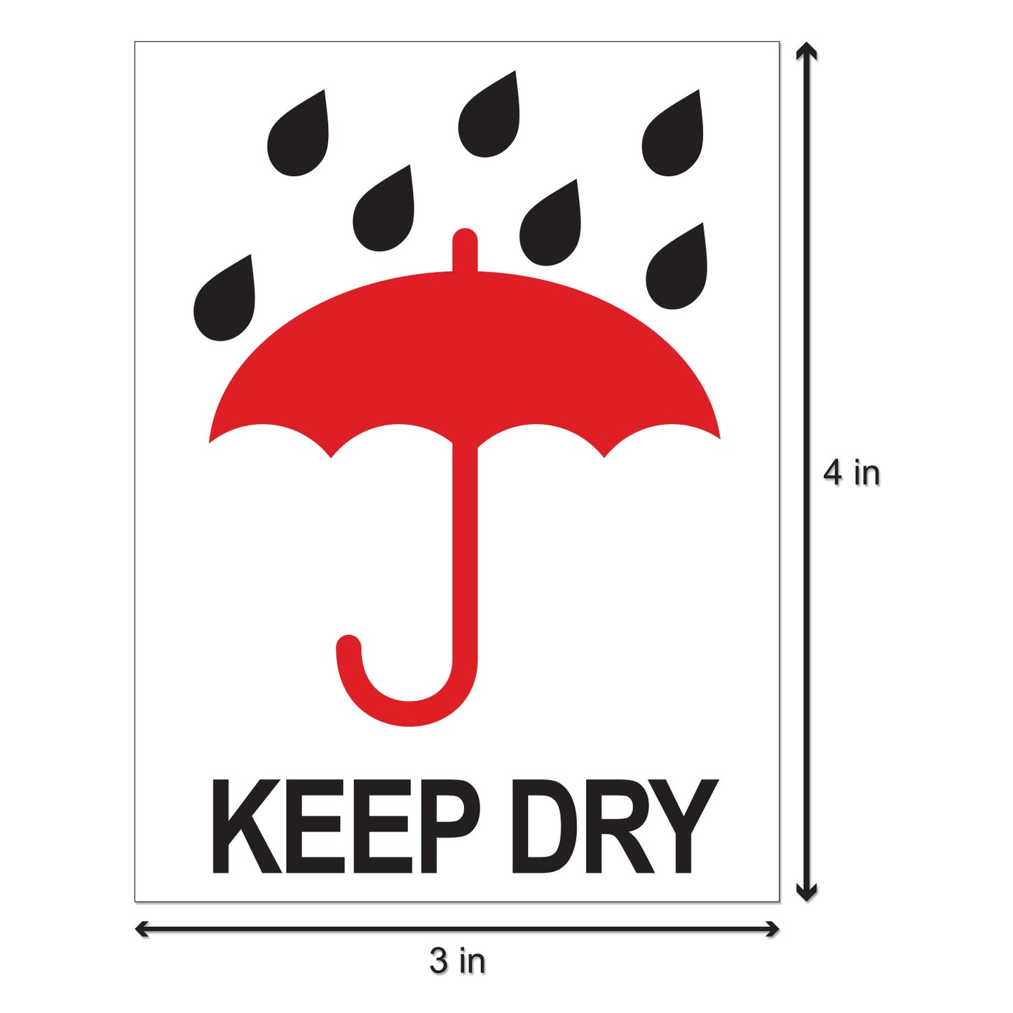 3 x 4 inch | Shipping & Handling: Keep Dry Stickers