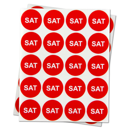 1 inch | Days of the Week: Saturday Stickers