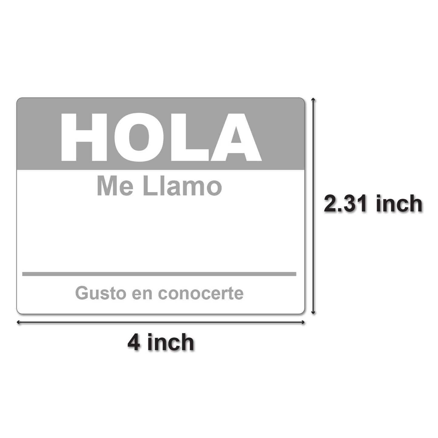 4 x 2.31 inch | Name Tags: Hola Me Llamo Stickers