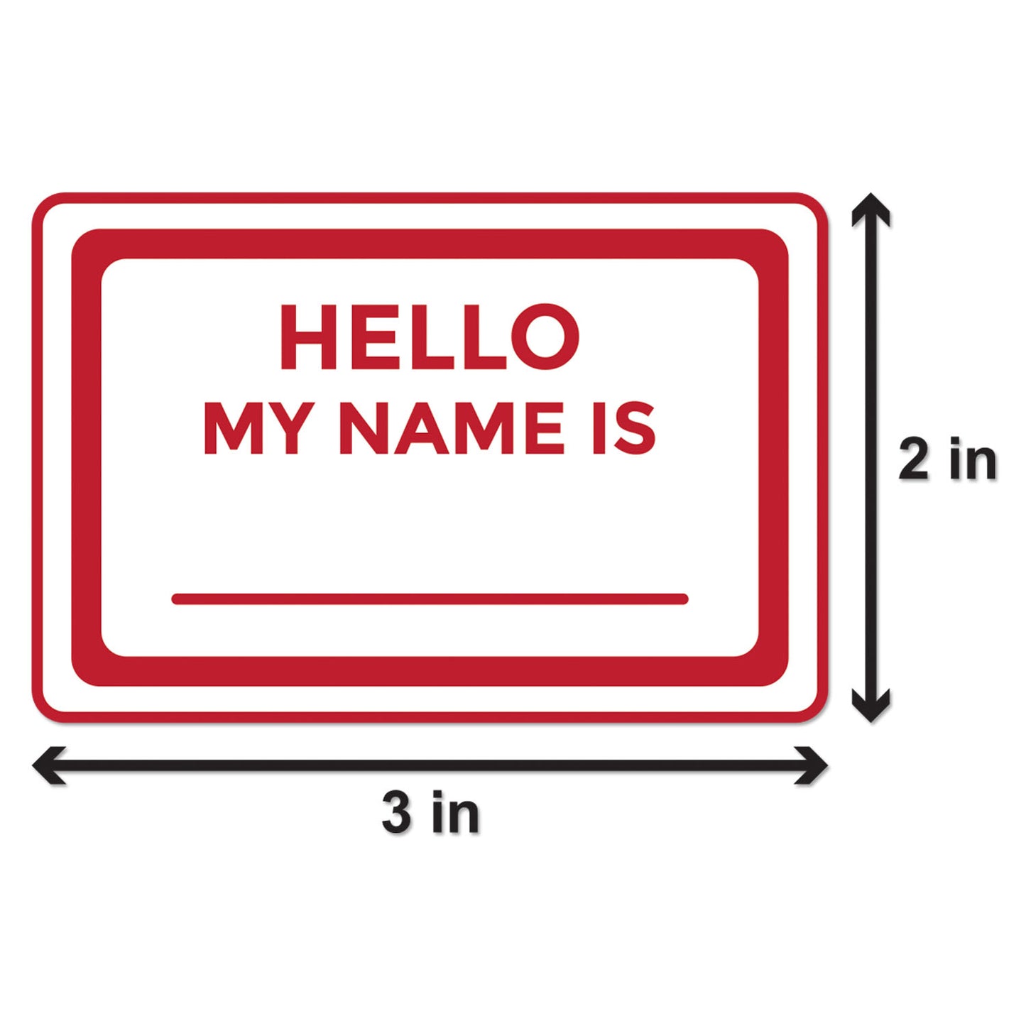 3 x 2 inch | Name Tags: Hello My Name Is Stickers