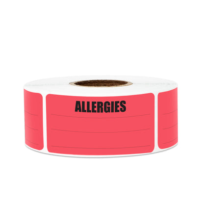 2.15 x 1 inch | Food Allergen: Write-in Allergies Stickers