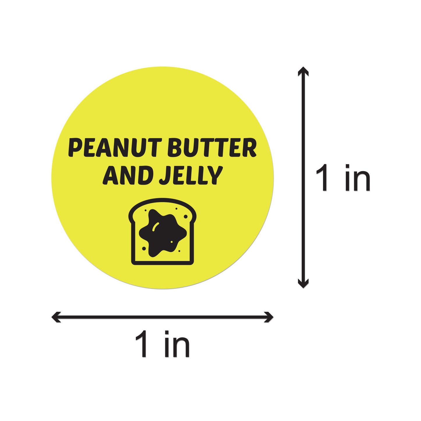 1 inch | Food Labeling: Peanut Butter & Jelly Stickers