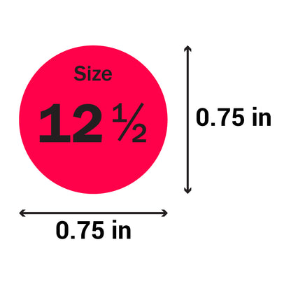 0.75 inch | Shoe & Clothing Size: Size 12.5 Stickers