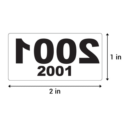 2 x 1 inch | Inventory: Reverse Numbered "2001-3000" Consecutive Numbers Stickers