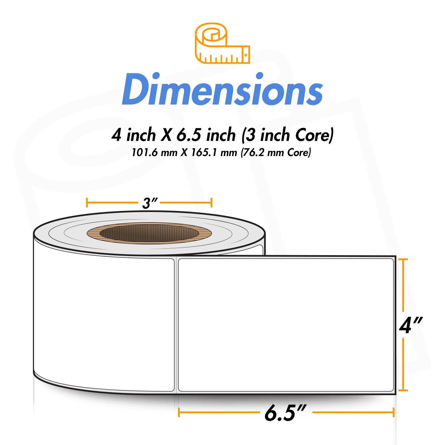 4 x 6.5 inch Direct Thermal Labels 3 inch Core OfficeSmartLabels